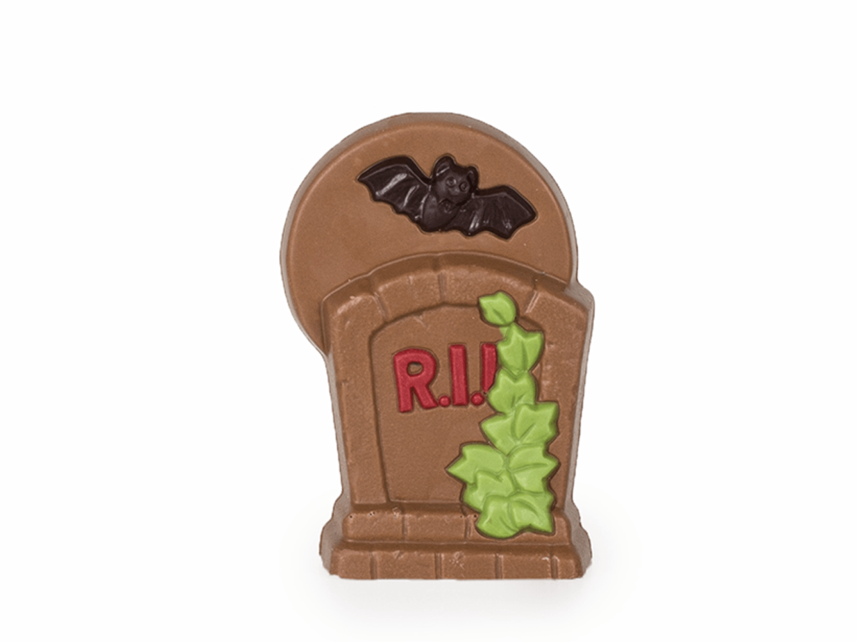 R.I.P. tombstone 10 cm-Decorated milk chocolate