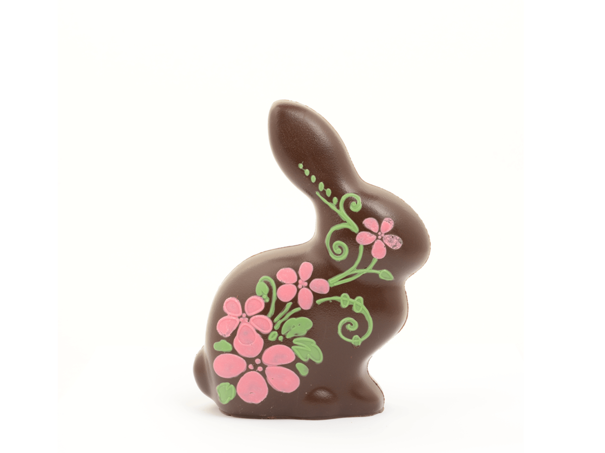 Flower Rabbit 19 cm-Decorated dark chocolate